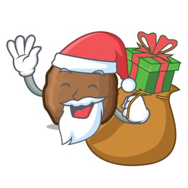 Noel Baba hediye köfte maskot karikatür tarzı ile