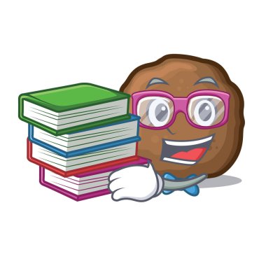Öğrenci kitap köfte maskot karikatür tarzı ile