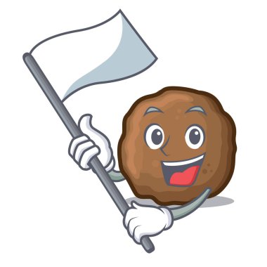 Bayrak köfte maskot karikatür tarzı