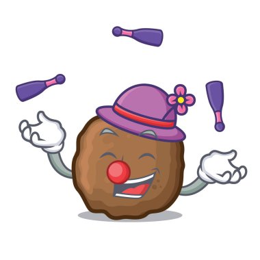 Köfte maskot karikatür tarzı hokkabazlık