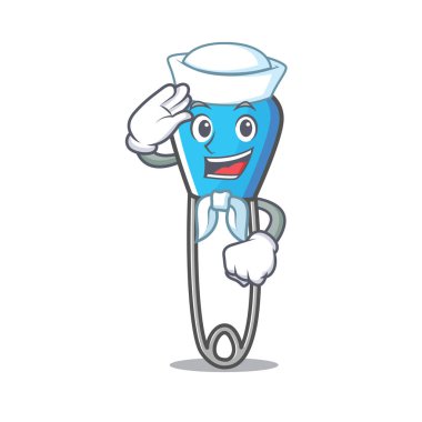 Denizci çengelli iğne karakter karikatür