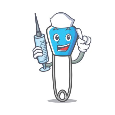 Hemşire çengelli iğne karakter karikatür