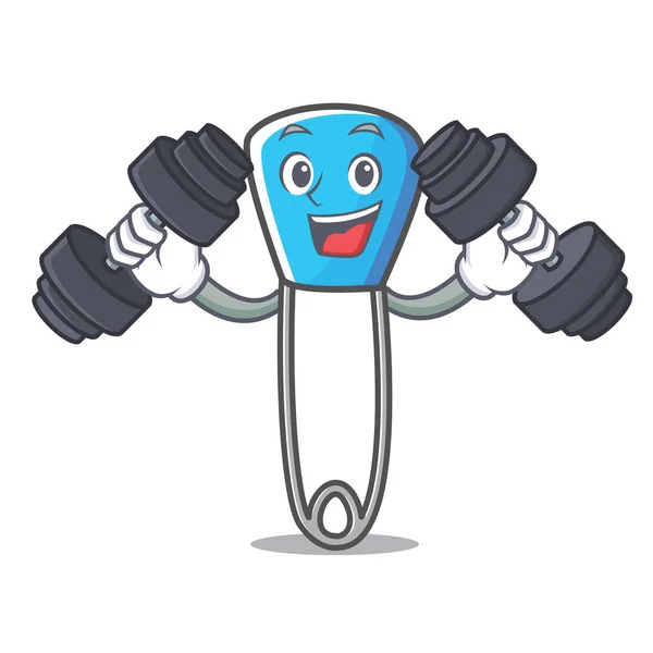 Fitness sicurezza pin personaggio cartone animato — Vettoriale Stock