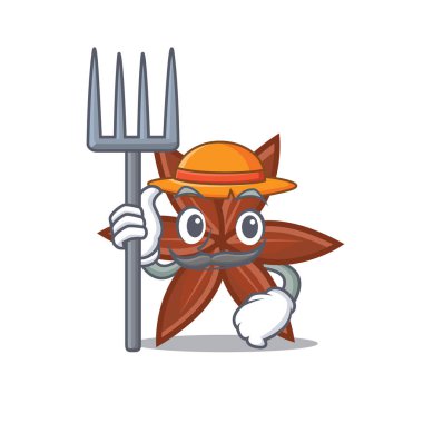 Çiftçi anason karakter karikatür tarzı