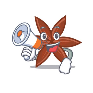 Megafon anason karakter karikatür tarzı ile