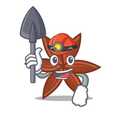 Madenci anason maskot karikatür tarzı