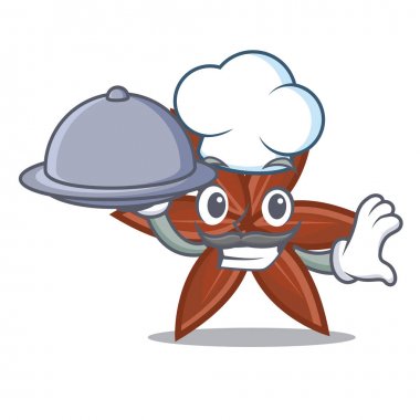 Şef gıda anason maskot karikatür tarzı ile