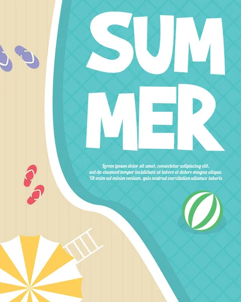 Soirée d'été plage fête affiche — Image vectorielle