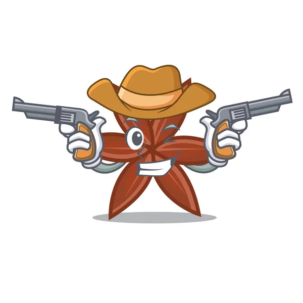 Cowboy anis personnage dessin animé style — Image vectorielle