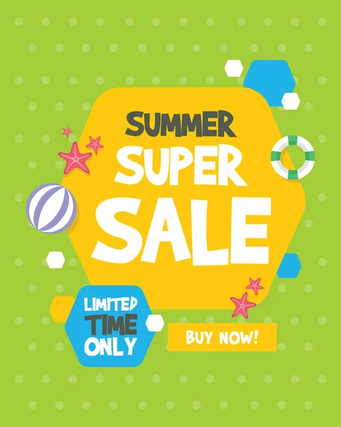 Summer sale banner birthday party — Stock Vector