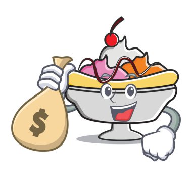 Para çantası muzlu karakter karikatür ile