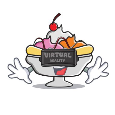 Sanal gerçeklik muzlu maskot çizgi film