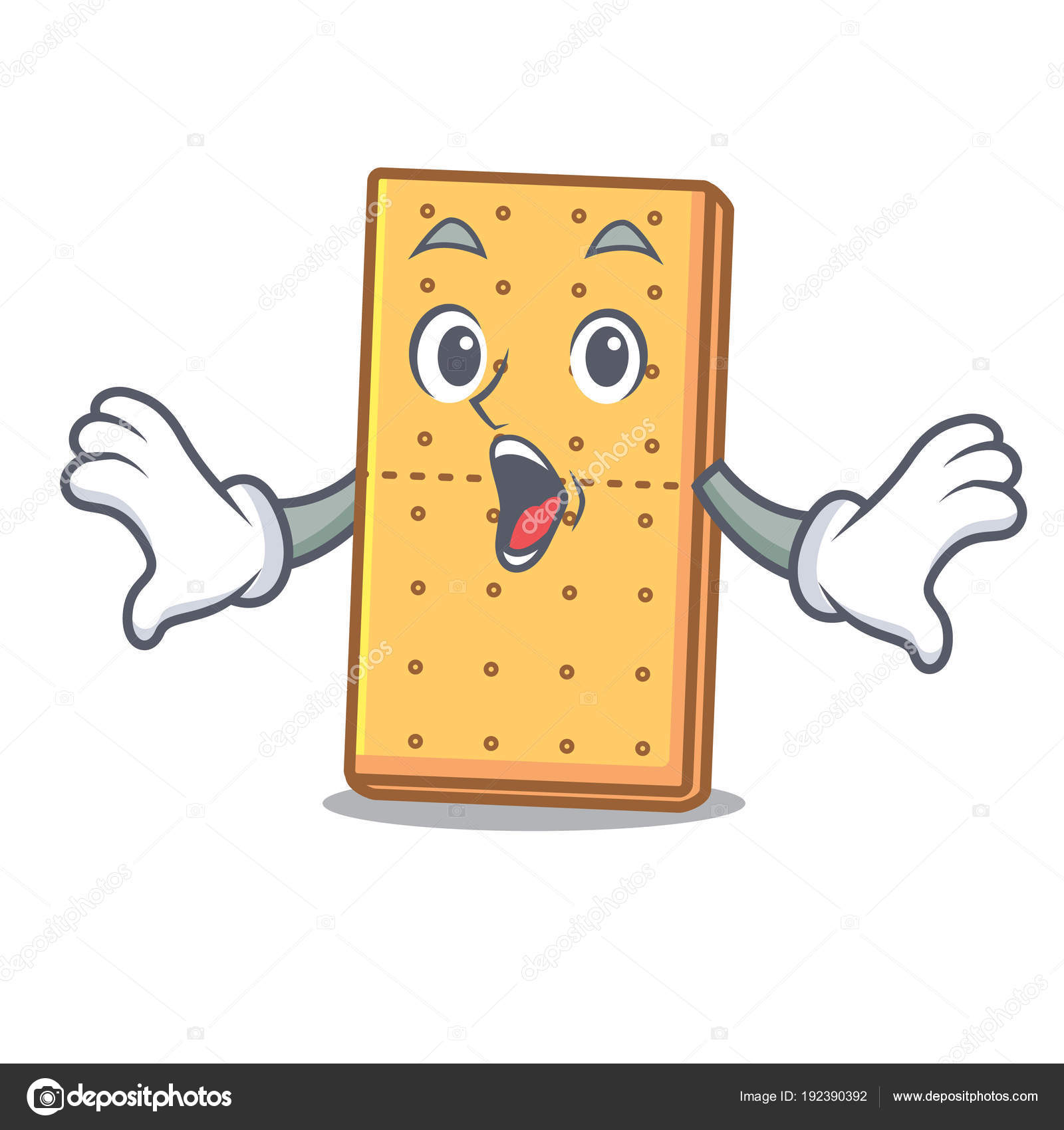 Sorprendido graham galletas mascota de dibujos animados vector, gráfico