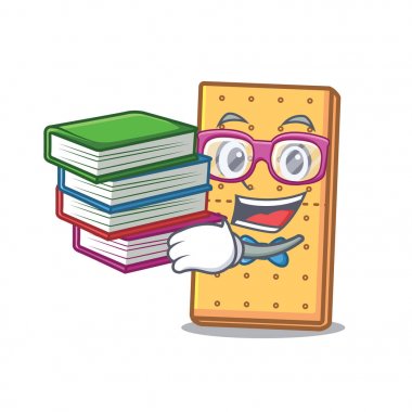 Öğrenci kitap graham çerezleri maskot karikatür ile