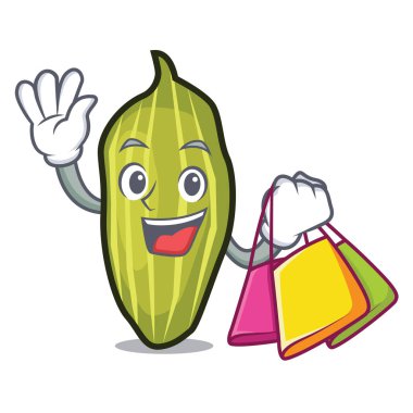 Kakule karakter karikatür tarzı alışveriş