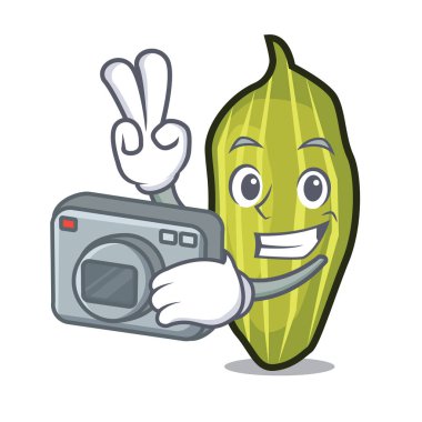 Fotoğrafçı kakule maskot karikatür tarzı