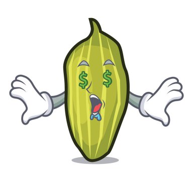 Para göz kakule maskot karikatür tarzı