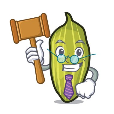 Yargıç kakule maskot karikatür tarzı