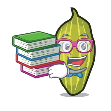 Öğrenci kitap kakule maskot karikatür tarzı ile