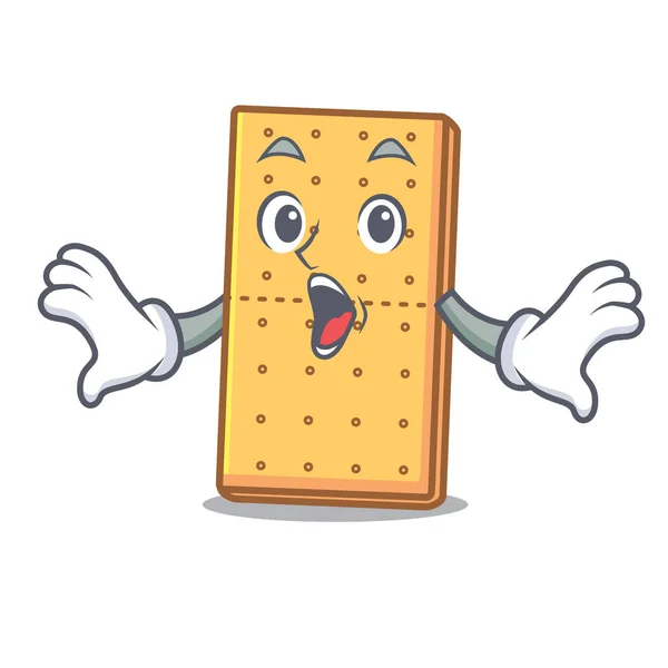 Surprised graham cookies mascot cartoon — Stock Vector