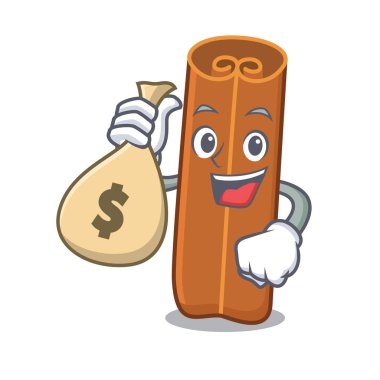 Para çantası tarçın karakter karikatür tarzı ile