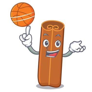 Basketbol tarçın karakter karikatür tarzı ile