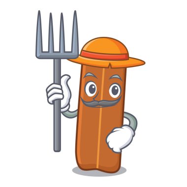 Çiftçi tarçın karakter karikatür tarzı