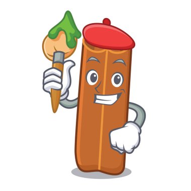 Sanatçı tarçın karakter karikatür tarzı