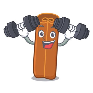 Fitness tarçın karakter karikatür tarzı