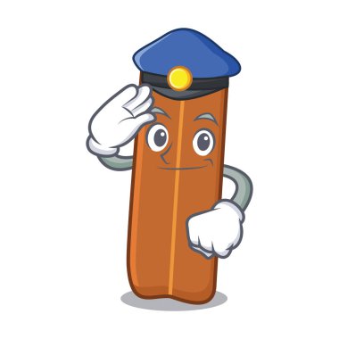 Polis tarçın karakter karikatür tarzı