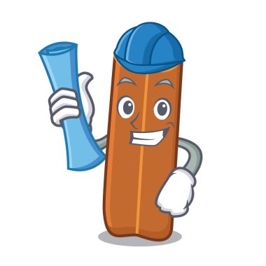 Mimar tarçın karakter karikatür tarzı