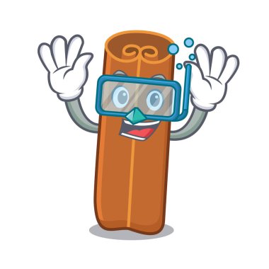 Tarçın karakter karikatür tarzı dalış