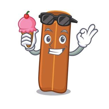 Dondurma serin tarçın karakter karikatür tarzı