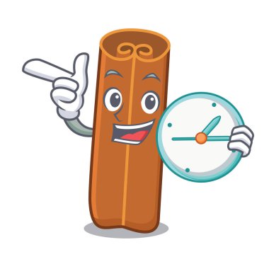 Saat tarçın karakter karikatür tarzı