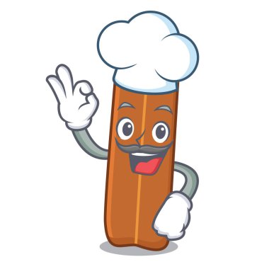 Şef tarçın karakter karikatür tarzı