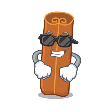 Süper cool tarçın karakter karikatür tarzı