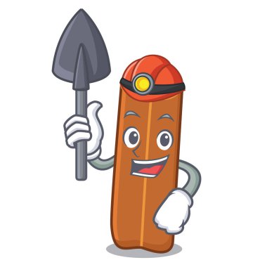 Madenci tarçın maskot karikatür tarzı