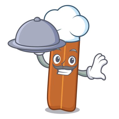 Şef gıda tarçın maskot karikatür tarzı ile