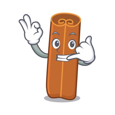 Tarçın maskot karikatür tarzı beni ara