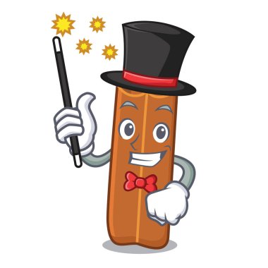 Sihirbaz tarçın maskot karikatür tarzı