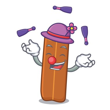 Tarçın maskot karikatür tarzı hokkabazlık