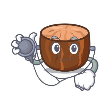 Doktor küçük hindistan cevizi karakter karikatür tarzı