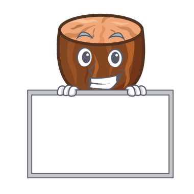 Yönetim Kurulu küçük hindistan cevizi karakter karikatür tarzı ile sırıtarak