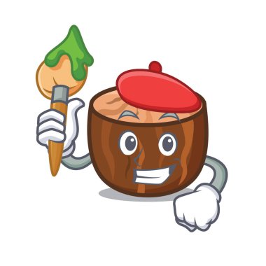 Sanatçı küçük hindistan cevizi karakter karikatür tarzı