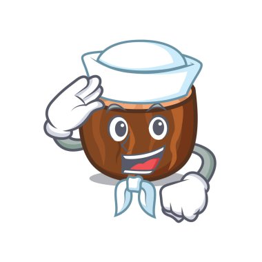 Denizci Hindistan cevizi karakter karikatür tarzı