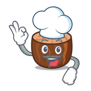 Şef küçük hindistan cevizi karakter karikatür tarzı