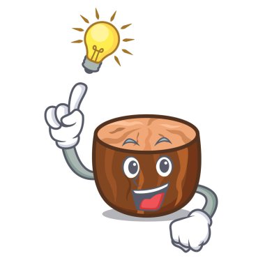 Fikir Hindistan cevizi maskot karikatür tarzı