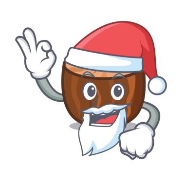 Santa küçük hindistan cevizi maskot karikatür tarzı