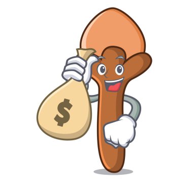 Para çantası karanfil karakter karikatür tarzı ile