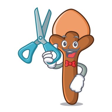 Karanfil karakter karikatür tarzı berber